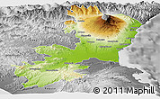 Physical Panoramic Map of Catania, desaturated