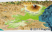 Physical Panoramic Map of Catania, satellite outside