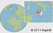 Savanna Style Location Map of Palermo, highlighted parent region