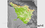 Physical 3D Map of Toscana, darken, desaturated