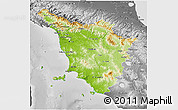 Physical 3D Map of Toscana, desaturated