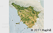 Satellite 3D Map of Toscana, lighten