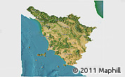 Satellite 3D Map of Toscana, single color outside