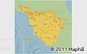 Savanna Style 3D Map of Toscana, single color outside