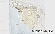 Shaded Relief 3D Map of Toscana, lighten, semi-desaturated