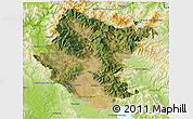 Satellite 3D Map of Arezzo, physical outside