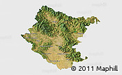 Satellite 3D Map of Arezzo, single color outside