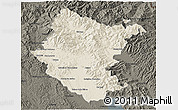 Shaded Relief 3D Map of Arezzo, darken