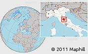 Gray Location Map of Arezzo, highlighted country
