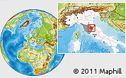Physical Location Map of Arezzo, highlighted country, highlighted parent region