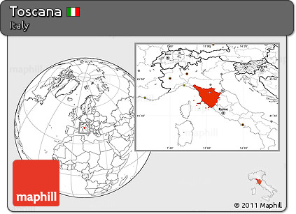 Blank Location Map of Toscana