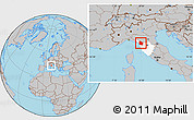 Gray Location Map of Lucca, highlighted parent region