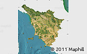 Satellite Map of Toscana, single color outside