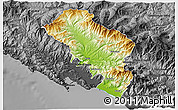 Physical 3D Map of Massa-Carrara, darken, desaturated