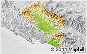 Physical 3D Map of Massa-Carrara, lighten, desaturated