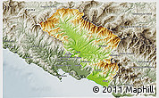 Physical 3D Map of Massa-Carrara, semi-desaturated