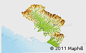 Physical 3D Map of Massa-Carrara, single color outside