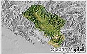 Satellite 3D Map of Massa-Carrara, lighten, desaturated