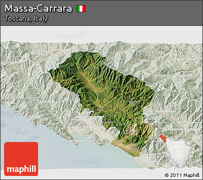 Satellite 3D Map of Massa-Carrara, lighten