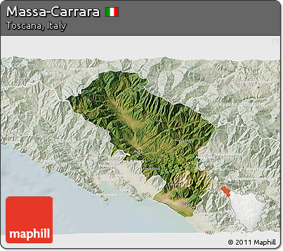 Satellite 3D Map of Massa-Carrara, lighten