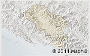 Shaded Relief 3D Map of Massa-Carrara, lighten, semi-desaturated