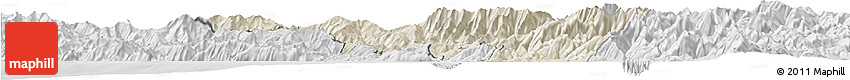 Shaded Relief Horizon Map of Massa-Carrara, lighten, desaturated