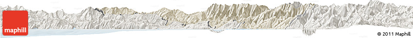 Shaded Relief Horizon Map of Massa-Carrara, lighten