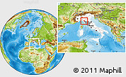 Physical Location Map of Massa-Carrara, highlighted country, highlighted parent region, within the entire country