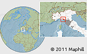 Savanna Style Location Map of Massa-Carrara, highlighted country, highlighted parent region, hill shading