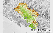 Physical Map of Massa-Carrara, lighten, desaturated
