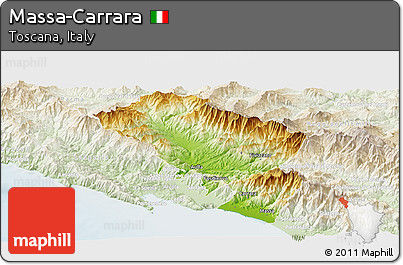 Physical Panoramic Map of Massa-Carrara, lighten