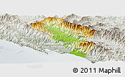 Physical Panoramic Map of Massa-Carrara, lighten, semi-desaturated