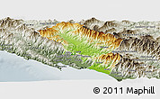 Physical Panoramic Map of Massa-Carrara, semi-desaturated