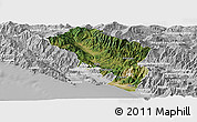 Satellite Panoramic Map of Massa-Carrara, lighten, desaturated