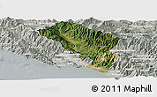 Satellite Panoramic Map of Massa-Carrara, lighten, semi-desaturated