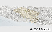 Shaded Relief Panoramic Map of Massa-Carrara, lighten, semi-desaturated