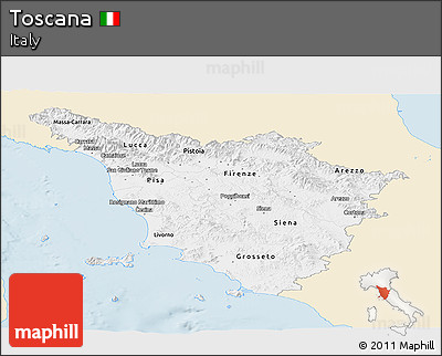 Classic Style Panoramic Map of Toscana, single color outside