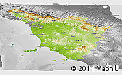 Physical Panoramic Map of Toscana, desaturated