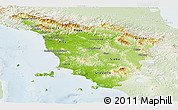 Physical Panoramic Map of Toscana, lighten