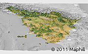 Satellite Panoramic Map of Toscana, lighten, desaturated