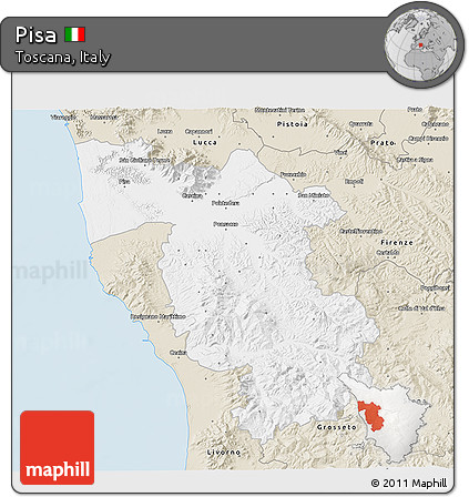 Classic Style 3D Map of Pisa