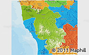 Physical 3D Map of Pisa, political outside