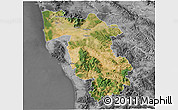 Satellite 3D Map of Pisa, desaturated