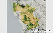 Satellite 3D Map of Pisa, lighten, semi-desaturated