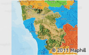 Satellite 3D Map of Pisa, political outside
