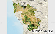 Satellite 3D Map of Pisa, shaded relief outside