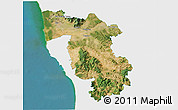 Satellite 3D Map of Pisa, single color outside