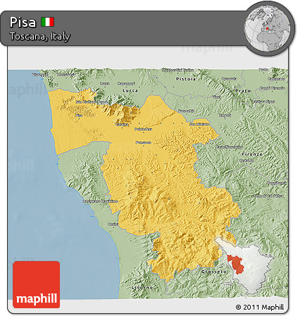 Savanna Style 3D Map of Pisa