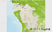 Shaded Relief 3D Map of Pisa, physical outside