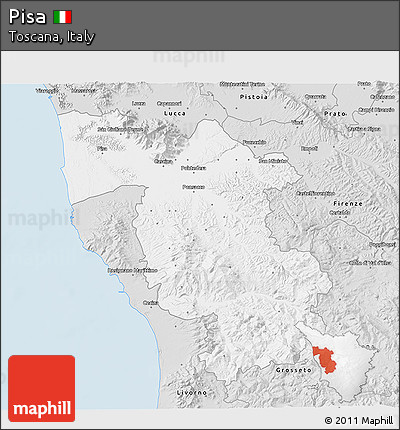 Silver Style 3D Map of Pisa